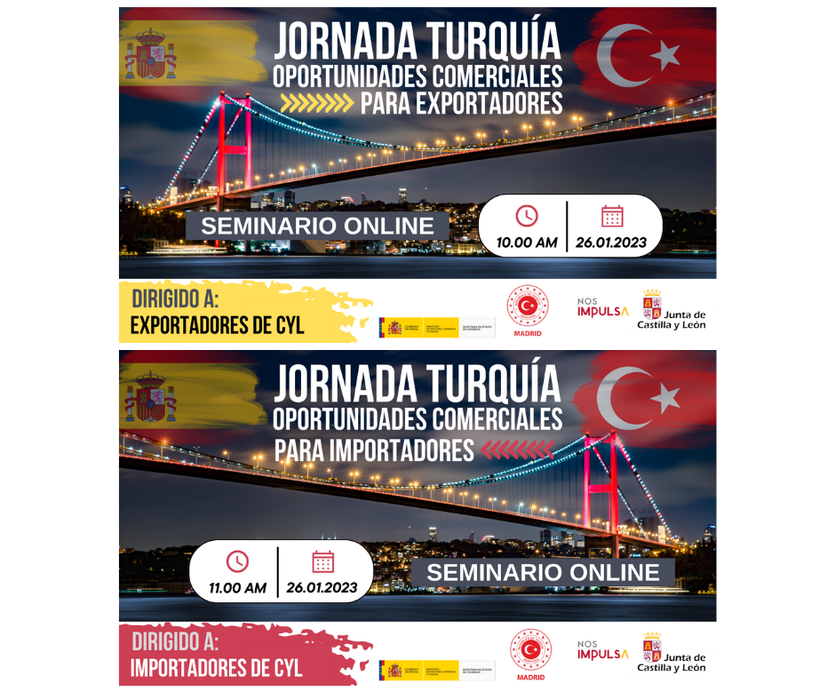 JORNADAS INFORMATIVAS ONLINE PARA POTENCIAR LOS INTERCAMBIOS COMERCIALES ENTRE ESPAÑA Y TURQUÍA