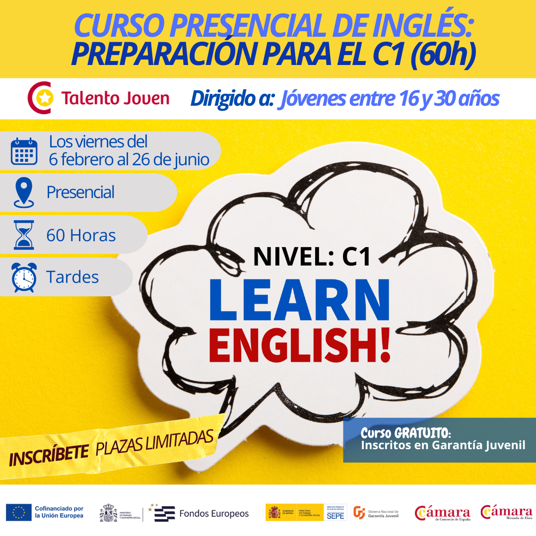 CURSO PRESENCIAL DE INGLÉS: PREPARACIÓN PARA EL C1 (60h)